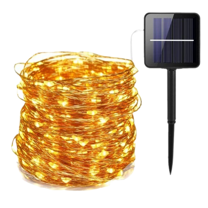 Luces Solares Decorativas Dorada 25 Metros
