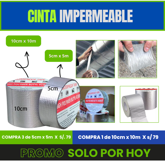 Cinta Impermeable 10cmx10m Y 5cm x 5m | ENVÍO GRATIS